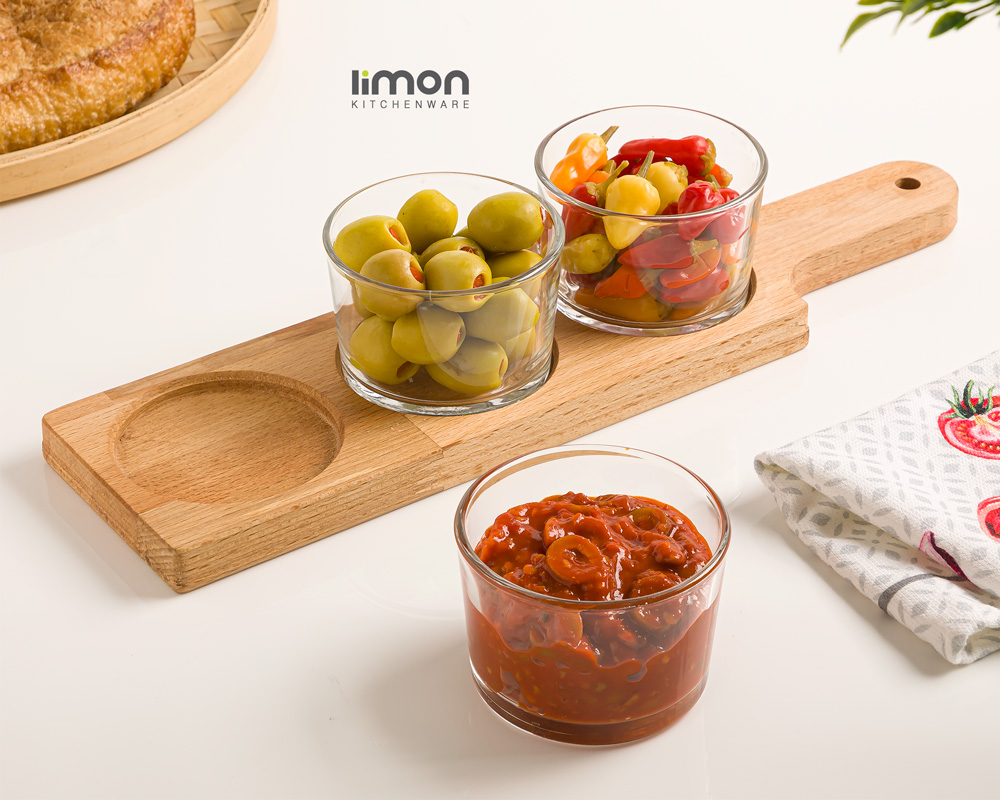 اردوخوری کاسه گرد پایه چوبی لیمون